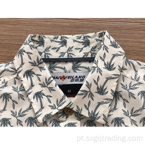 Camisa de manga curta estampada masculina personalizada